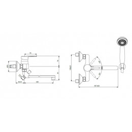 BA281AA LOGIK Cмеситель для ванны/душа