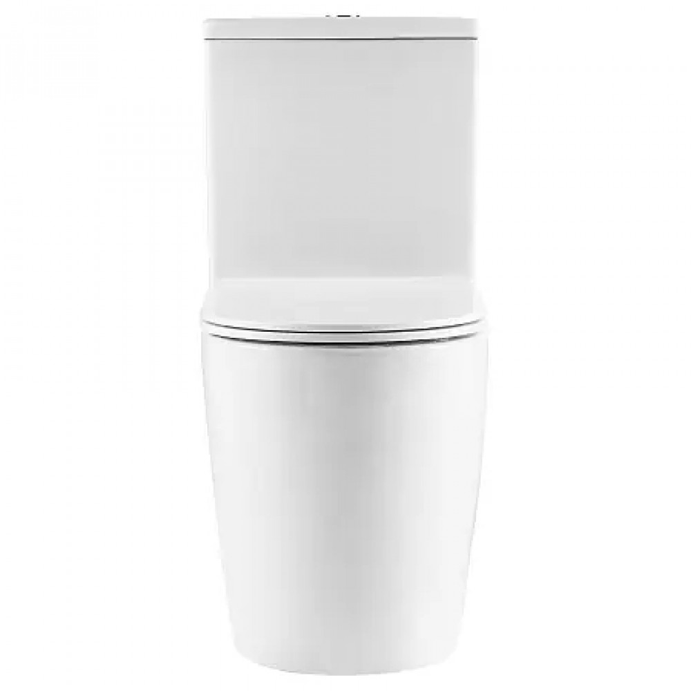 LEO TORNADO FLUSHING Унитаз напольный безободковый в комплекте с бачком и сиденьем микролифт, дюропласт, Размер: 595*360*820mm (2 места)