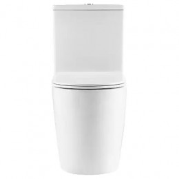 LEO TORNADO FLUSHING Унитаз напольный безободковый в комплекте с бачком и сиденьем микролифт, дюропласт, Размер: 595*360*820mm (2 места)