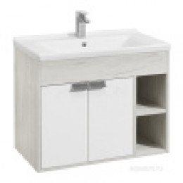 Флай 80 Тумба белый, дуб крафт (БЕЗ УМЫВАЛЬНИКА "Миранда-80")