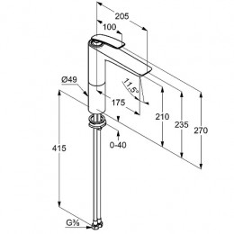 KLUDI BALANCE Смеситель на умывальник, высота 272 мм, белый/хром DN 10, арт. 522969175