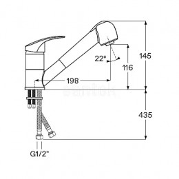 Смеситель Мавис для кухни с выдвижным 2-режимным изливом, хром