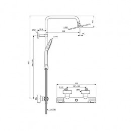 Душевая система с термостатическим смесителем для душа, Ceratherm T100, A7240AA