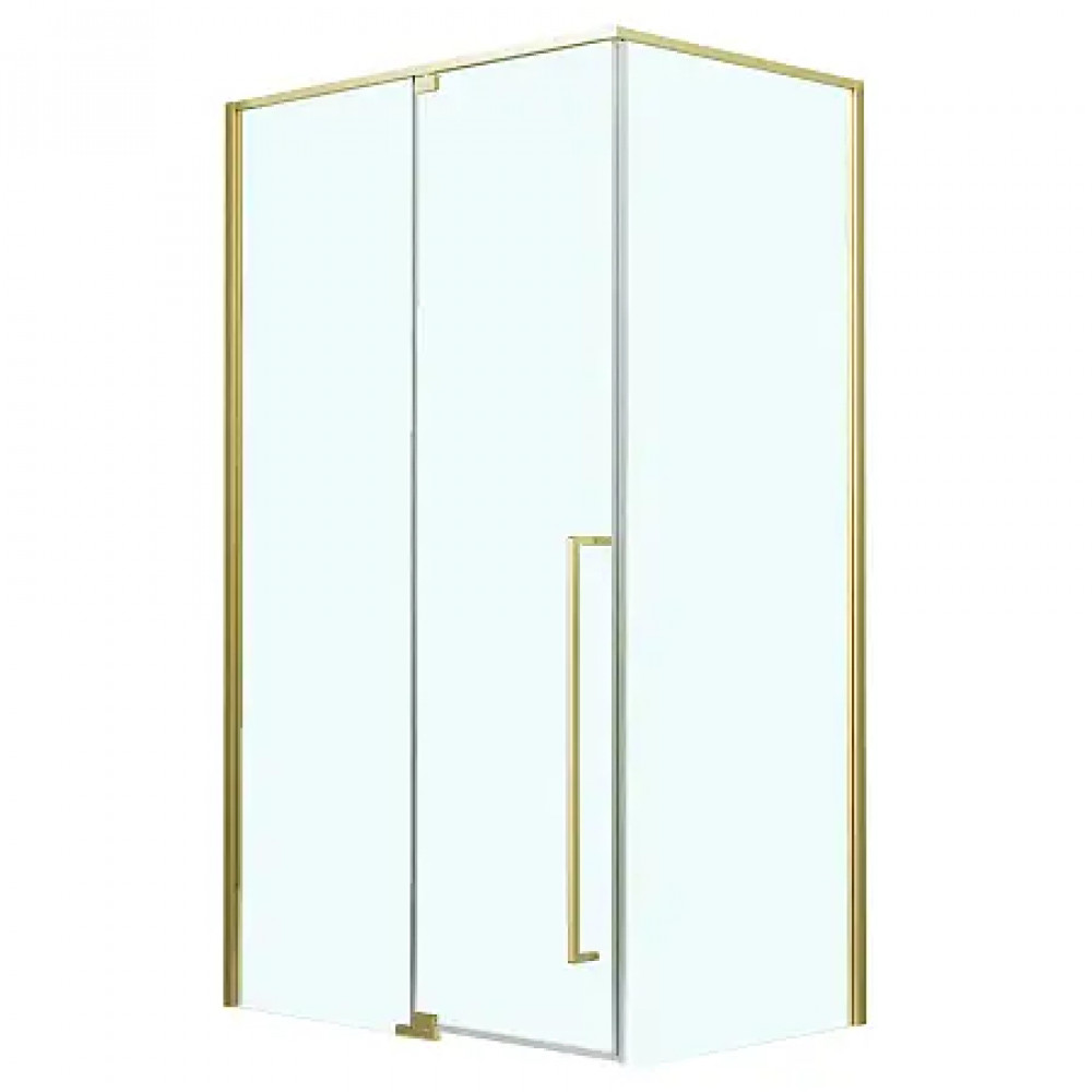 AZ-J50-100-BGL-CL Душевое ограждение MALE SQR-100х100х195-BGL-CL, прозрачное стекло 6 мм, профиль брашированное золото