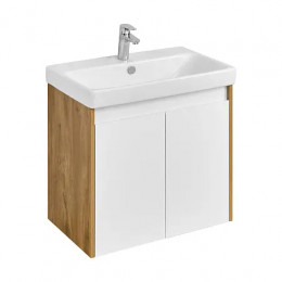 Сканди 70 Тумба Doors Белый/Дуб Рустикальный (БЕЗ УМЫВАЛЬНИКА Адриана-70)