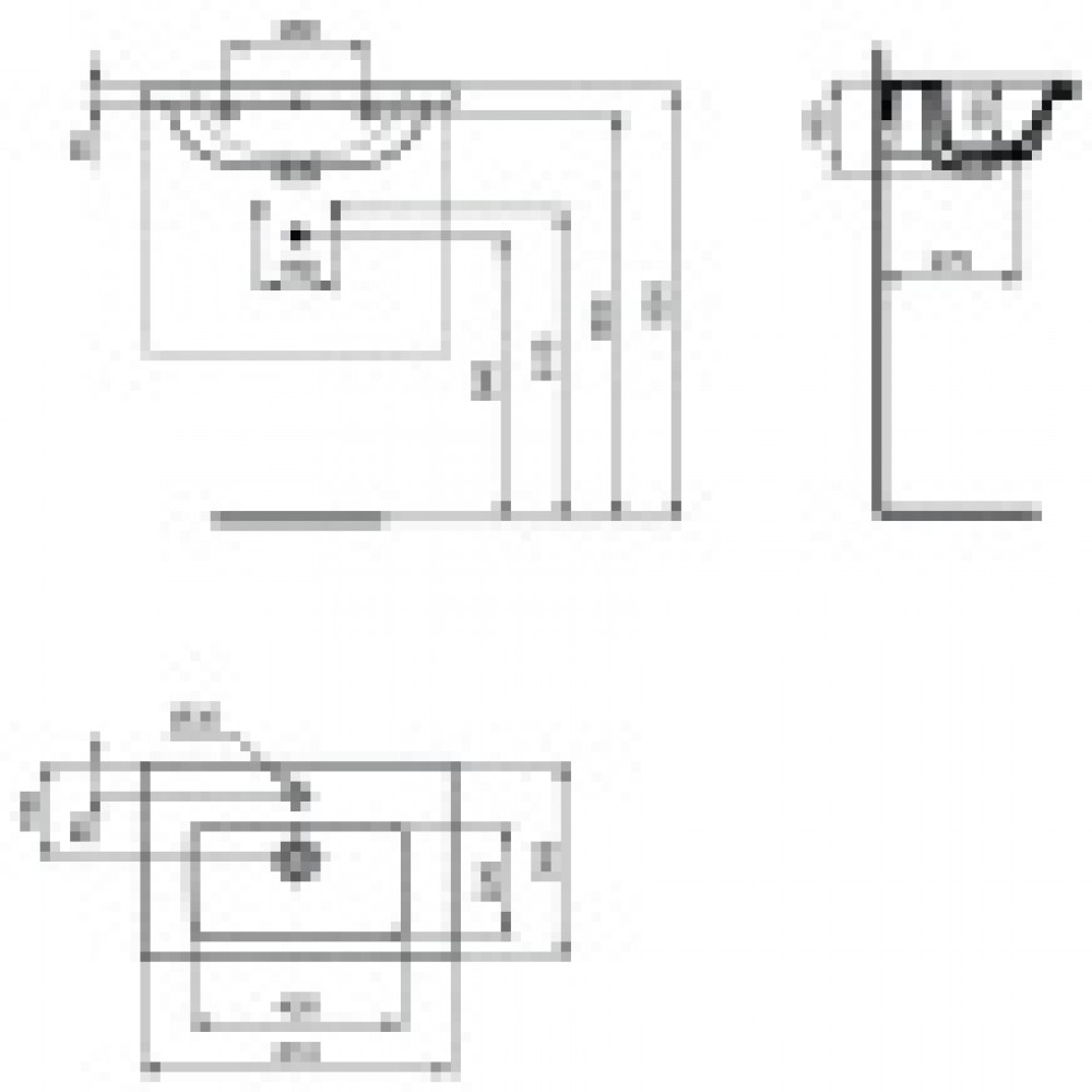 Ideal Standard i.life S Vanity раковина 61x39 см с отверстием под смеситель, с отверстием перелива, без крепежа. Узкая проекция - 38,5 см. Для монтажа