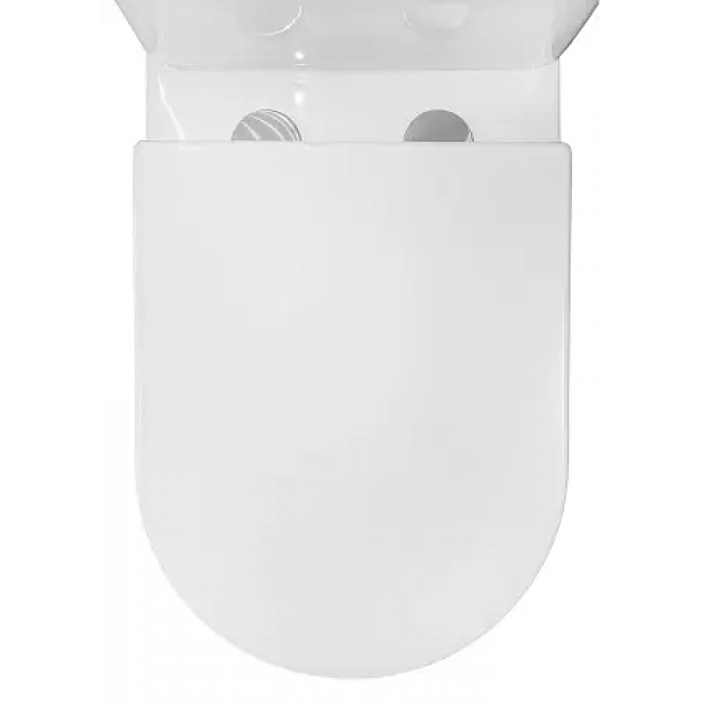 LANDER Унитаз напольный безободковый в комплекте с бачком и сиденьем дюропласт микролифт, смыв ТОРНАДО . Размер 630x350x795 мм (2 места)