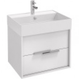 EB1666-J5-J5 VIVIENNE Тумба подвесная для раковины 60 см, корпус белый блестящий, фасад белый блестящий