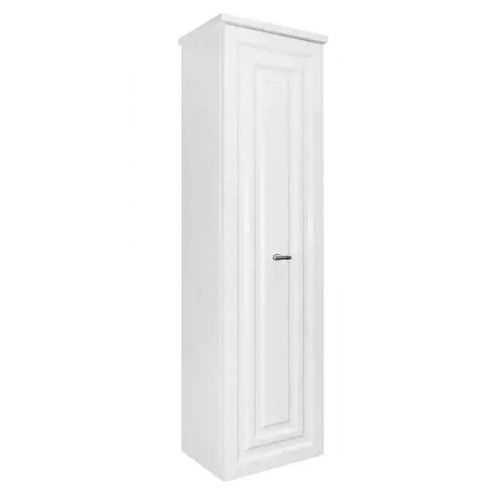 Пенал LAURA подвесной БЕЛЫЙ ГЛЯНЕЦ правый ручка СЕРЕБРО (390*1340*300)