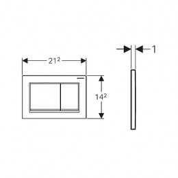 115.080.KM.1 Omega30 Смывная клавиша, двойной смыв: черные, глянцевый хром