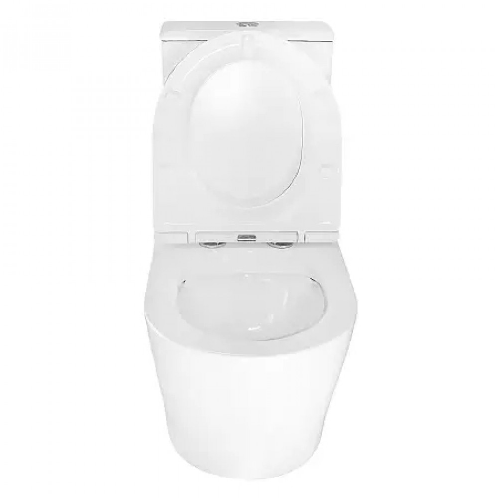 LANDER Унитаз напольный безободковый в комплекте с бачком и сиденьем дюропласт микролифт, смыв ТОРНАДО . Размер 670x415x845 мм (2 места)