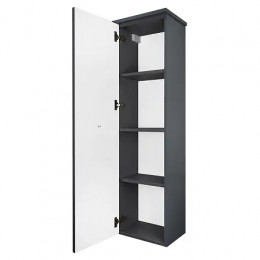 Пенал LAURA подвесной МАТОВЫЙ СЕРЫЙ левый ручки ЧЕРНЫЙ (390*1340*300)