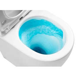 LEO TORNADO FLUSHING Унитаз напольный безободковый в комплекте с бачком и сиденьем микролифт, дюропласт, Размер: 595*360*820mm (2 места)