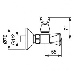 BA360AA LIFE Двурукоятковый настенный смеситель для душа