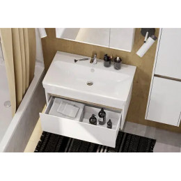 Марти 80 Тумба-умывальник Белый/Дуб Эндгрейн (Умывальник "Адриана-80")