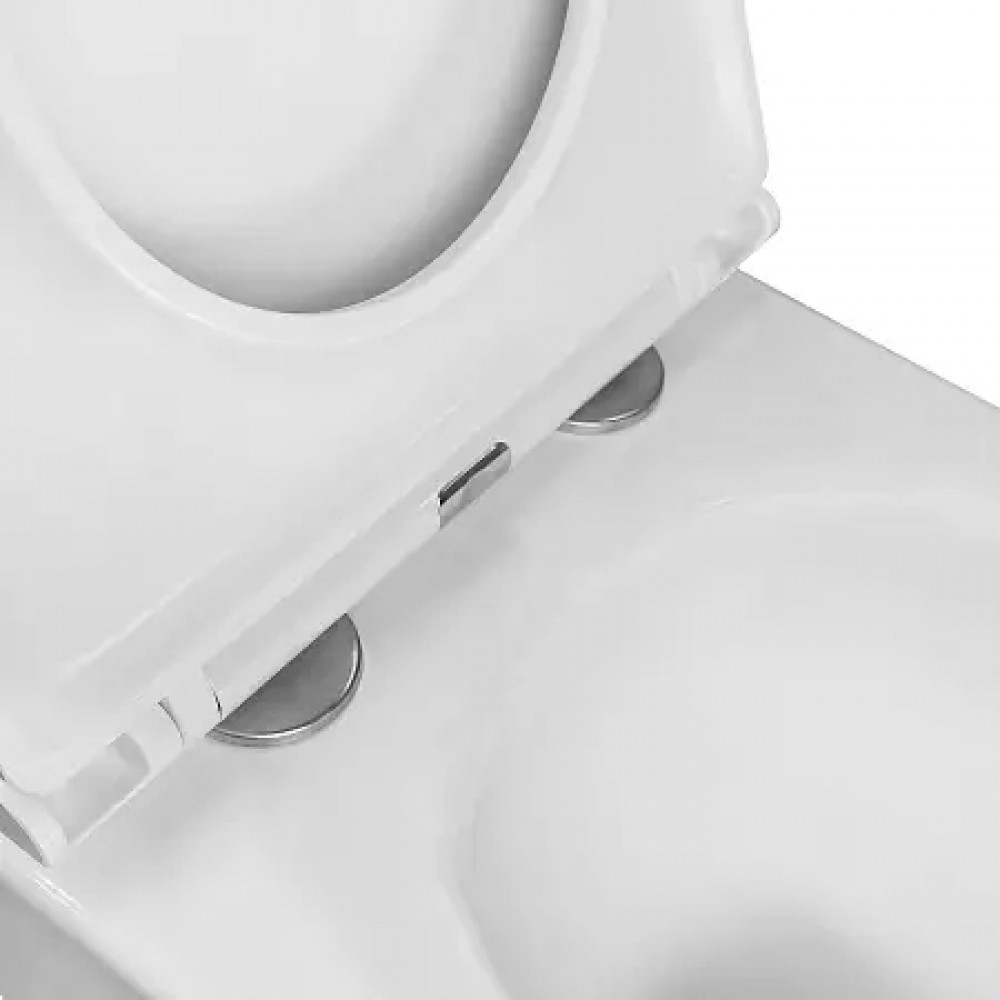 AZ-5102T-WHT NATA Унитаз подвесной с системой смыва Tornado в комплекте с быстросъемным сиденьем микролифт, дюропласт 515*360*350mm