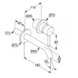 KLUDI BOZZ Настенный смеситель для умывальника, черный матовый, арт. 382443976