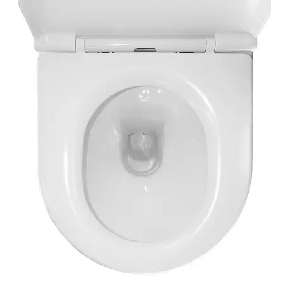 LANDER Унитаз напольный безободковый в комплекте с бачком и сиденьем дюропласт микролифт, смыв ТОРНАДО . Размер 670x415x845 мм (2 места)