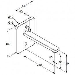 KLUDI ZENTA Электронный смеситель для умывальника,настен.монтаж,питание от сети 240В или батарейки,и