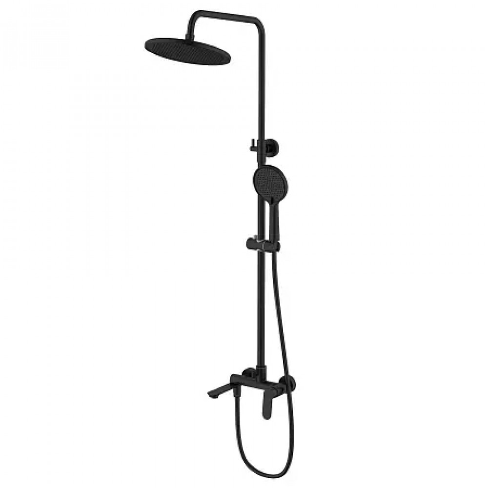 Alanti Душевая система с круглым тропическим душем, черный матовый