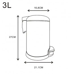 AZ-301N-3L Мусорное ведро с плавным закрыванием, с педалью 3 л., матовый хром