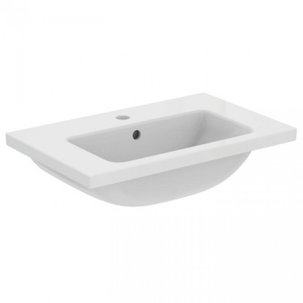 Ideal Standard i.life S Vanity раковина 61x39 см с отверстием под смеситель, с отверстием перелива, без крепежа. Узкая проекция - 38,5 см. Для монтажа