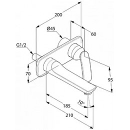 KLUDI BALANCE Однорычажный смеситель для раковины, внешняя монтажная часть, излив 185 мм, чёрный матовый, арт. 522468775