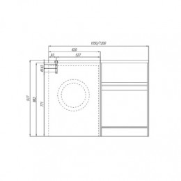 Лондри 105 Раковина ПРАВАЯ ГРАФИТ