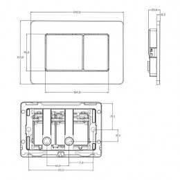 AZARIO NEW-TS Клавиша смыва AZ-SS-003-CH  ХРОМ (квадратная) нержавеющая сталь 242x165x29,8мм (инст. AZ-G12 и AZ-TS006T)