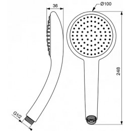 BA209AA Душевая лейка VIDIMA FRESH M 1-функциональная 100 мм, хром