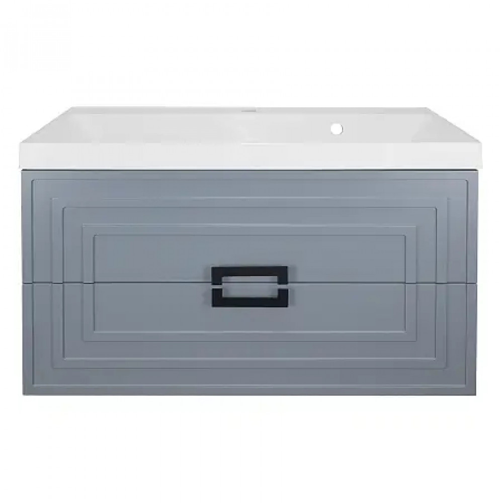 Комплект Тумба ARMARIO 90/2 подвесная МАТОВЫЙ СЕРЫЙ с раковиной CLASSIK 90