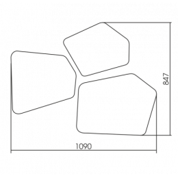 AZARIO зеркало Bionic бесконтактный сенсор, 3 элемента, парящая подсветка (в стену)