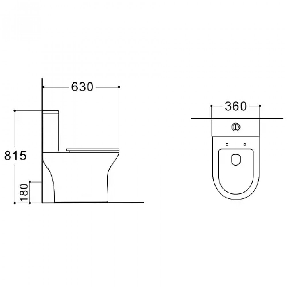 Azario Reina AZ-2785T (Торнадо) напольный безободковый унитаз в комплекте с бачком и сидением микролифт и арматурой 630*360*815mm