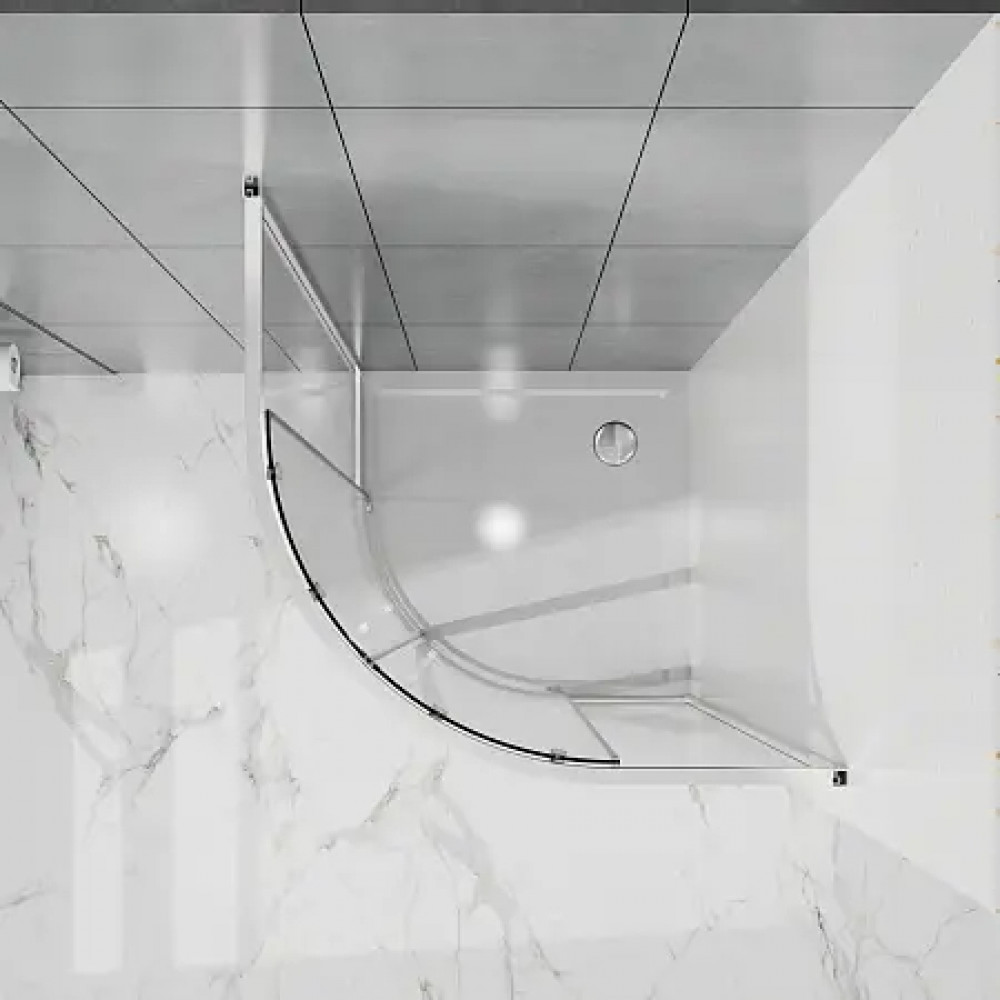 AZ-S43-80-CH-CL Душевое ограждение SHANGHAI ROD-80х80х195-CH-CL, прозрачное стекло 6 мм, профиль хром