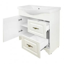 Комплект Тумба Janet  80 с раковиной Basic 80 ольха (2 места)