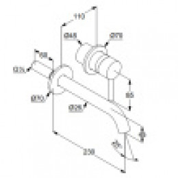 KLUDI BOZZ Настенный смеситель для умывальника, черный матовый, арт. 382453976