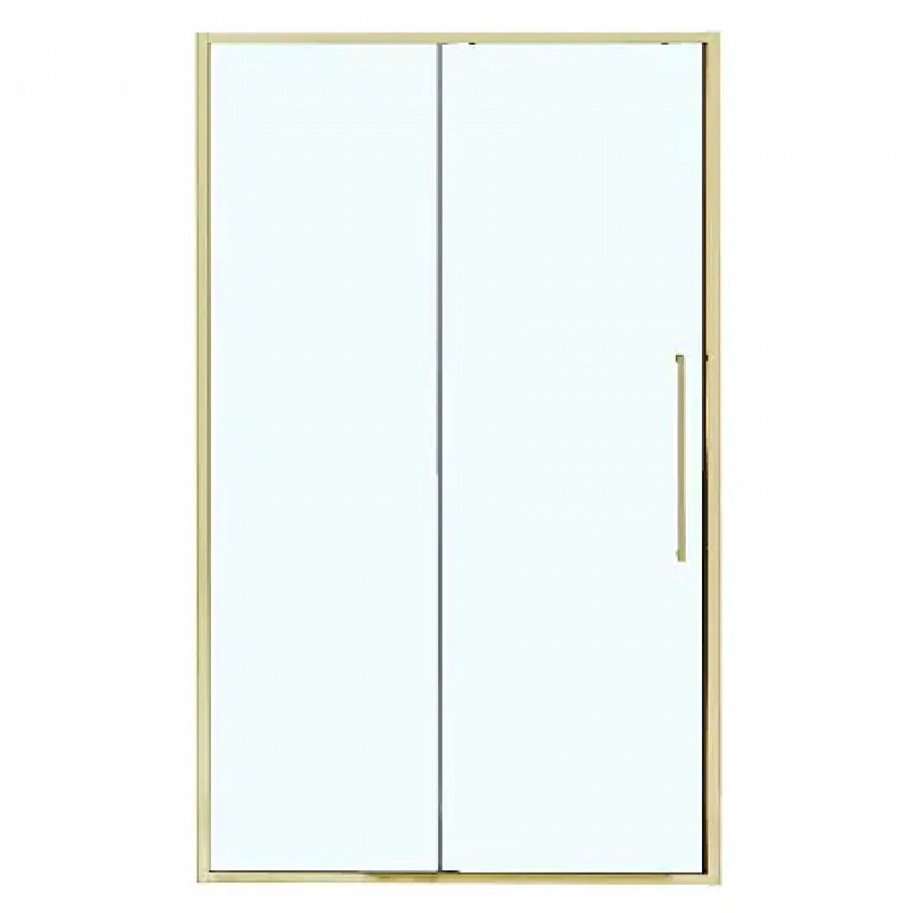 AZ-Y43-130-BGL-CL Душевое ограждение SHANGHAI DRO-130х195-BGL-CL, прозрачное стекло 6 мм, профиль брашированное золото