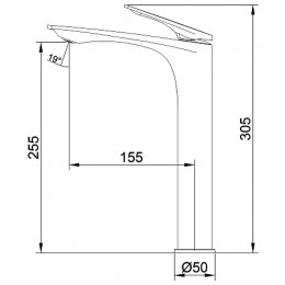 Lursy Cмеситель высокий для раковины, черный матовый