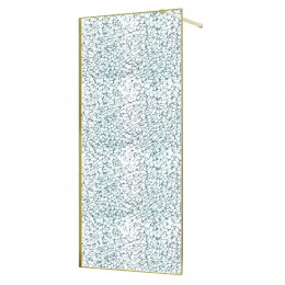 AZ-275-120-BGL-CBR Душевая перегородка Walk-in, 120x200-BGL-CBR, в рамке, Битое стекло, 4+5+4 мм, профиль брашированное золото