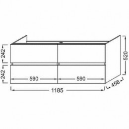 EB2384-J5 TOLBIAC Тумба подвесная, 120 см, 4 ящика, Белый лак глянец