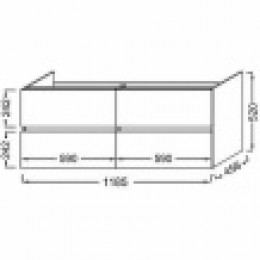 EB2384-J5 TOLBIAC Тумба подвесная, 120 см, 4 ящика, Белый лак глянец