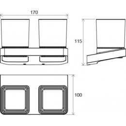 Держатель с двумя стаканами (стекло) TD 220.00