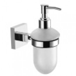 RINA Дозатор жидкого мыла стеклянный подвесной, хром