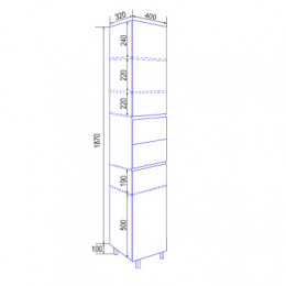 Пенал Эстима 40 напольный левый