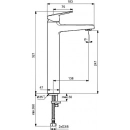CERAPLAN Vessel Смеситель для раковины H250
