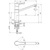 BC813AA ALPHA Однорукоятковый смеситель для кухонной мойки, трубчатый поворотный излив (длина 207 мм