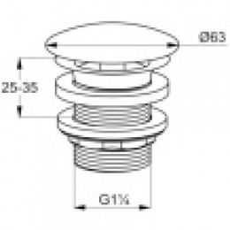 Сливной вентиль G 1 1/4 для умывальников без перелива, арт. 1042805-00