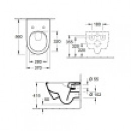 SUBWAY 2.0 Унитаз подвесной безободковый, горизонтальный выпуск, тонкое сиденье микролифт, Альпийский белый Ceramic Plus