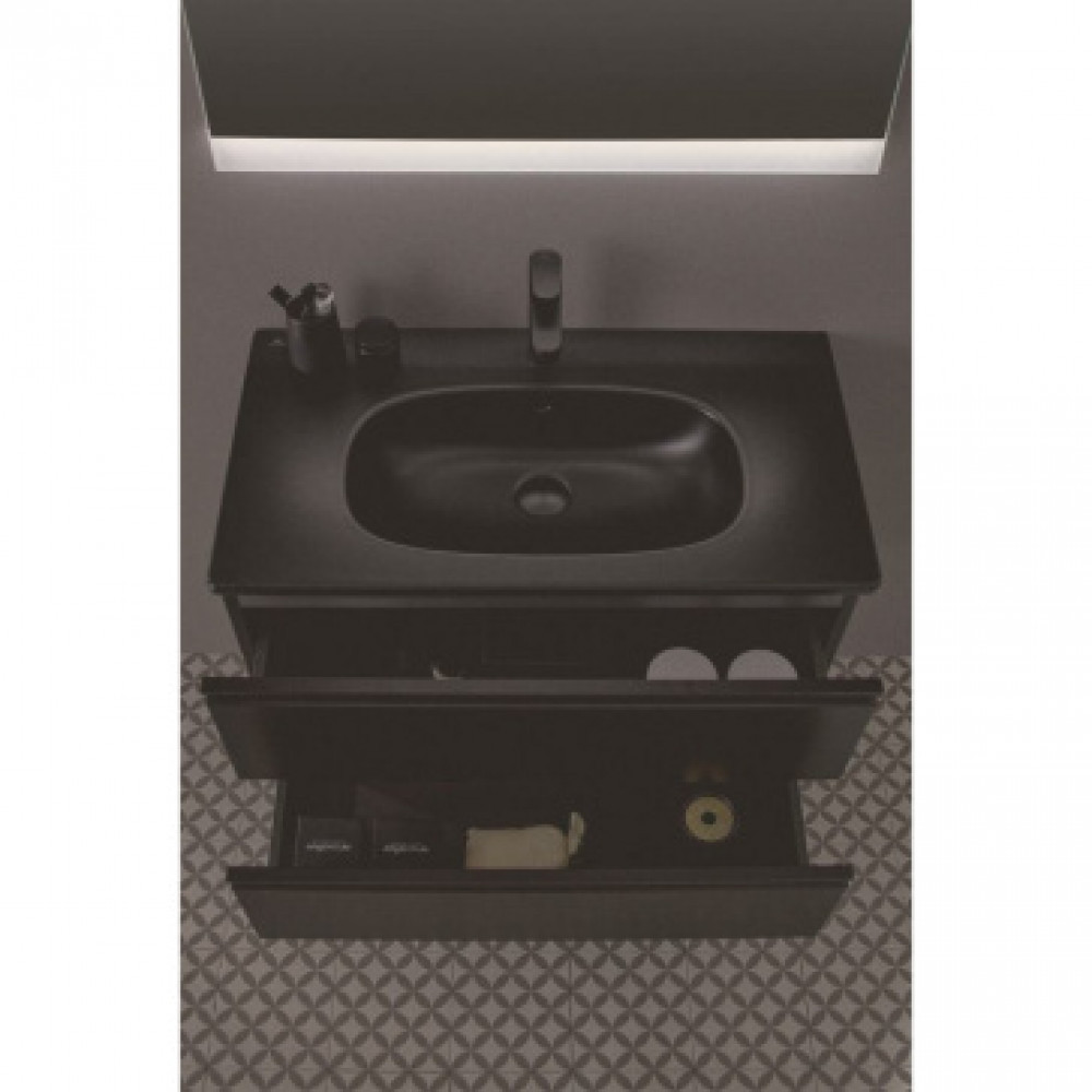 T3509V3 TESI BLACK Vanity Умывальник 80 см для монтажа соло с дизайн-сифоном или с подстольем TESI 80 см