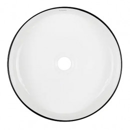 AZ-3134-BE Раковина накладная белый глянец с черной окантовкой Размер 355*355*120 мм
